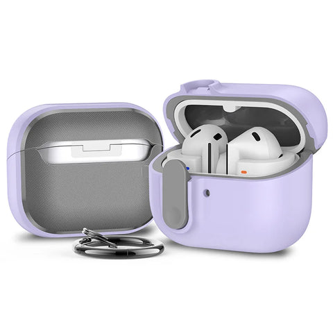 New for Samsung Galaxy Buds 3/3Pro Case with Secure Lock Shockproof for Samsung Galaxy Buds 3 Cute Protective Cover(Sand Stone)