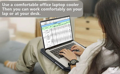 Laptop Cooling Pad 2 quiet fans with LEDs, 2 USB Ports. 5 level height, Speed Control Laptop Cooler