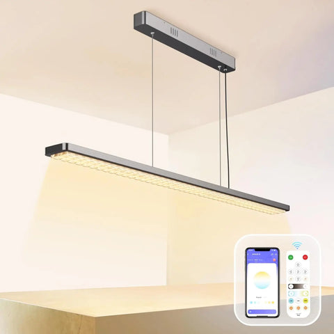 SCON Dimmable LED Pendant Light with Smart APP & Remote Control Adjustable Brightness & Color Temperature 30W Hanging Light