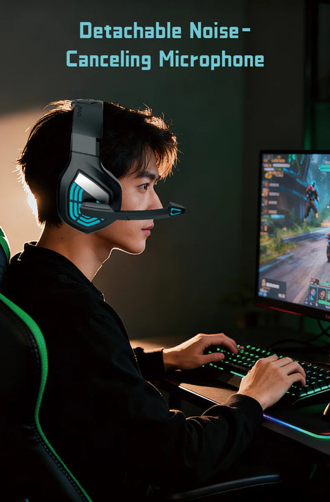 G7 Gaming Headset With Noise-cancelling Mic Surround Sound Wired LED Lights For Gamers  Stereo SVirtual Surround Bass Earphone