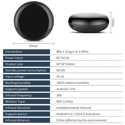 Tuya WiFi Universal IR Remote Controller Smart Home Infrared Remote Control for TV Air Conditioner Works with Alexa Google Home