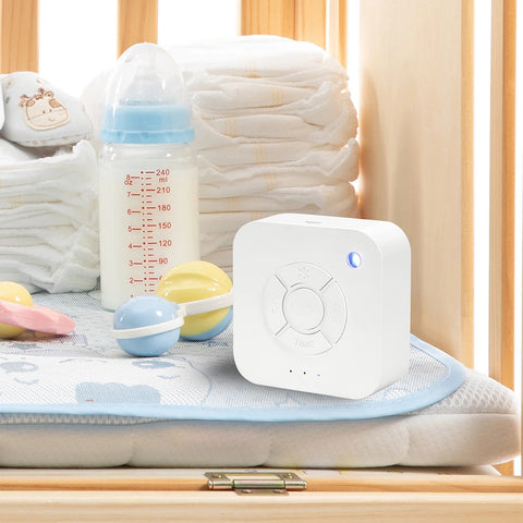 Baby White Noise Machine for Sleeping, Portable Sound Soother with 10 Relaxing Sounds, USB Rechargeable, Auto-Off Timer