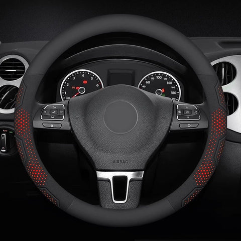 For Volkswagen VW Magotan Arteon Golf GTI Beetle CC Tiguan Bora Santana Carbon fiber Suede Car Steering Wheel Cover Accessories