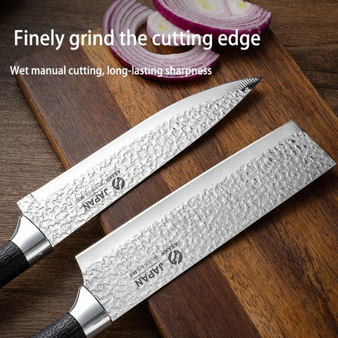 Stainless steel chef's knife, sharp kitchen cutting knife, fruit and vegetable peeler high-hardness meat and fruit cutting knife