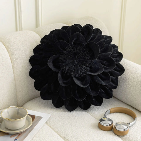 Flower Velvet Cushion Cover Luxury Handmade Splicing Petal Pillow Cover For Living Room Sofa Office Waist Back Cover Pillowcase