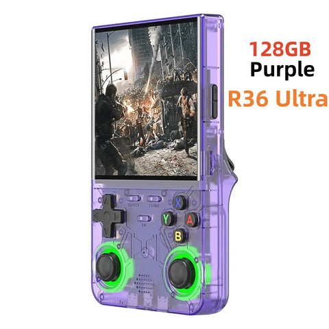 R36S R36 Ultra Handheld Retro Video Game Console IPS Screen 128GB Games Portable Pocket Player Linux System R36Ultra R36 PRO