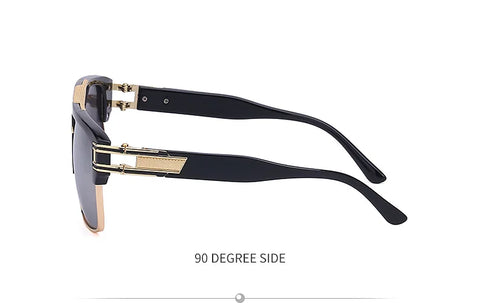 Luxury Stylish Brand Men Sunglasses Hot Designer Square Metal Sun Glasses Classic Fashion Driving Alpha Shades UV400