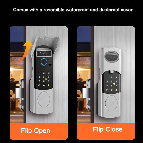 Waterproof Intercom Face Recognition Tuya Wifi Fingerprint Code RFID Card Smart Lock with Doorbell/rechargable li-battery/keypad