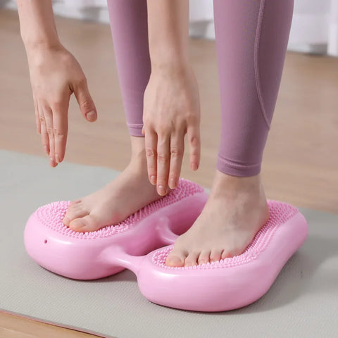 Mini Pedal Stepper Exercise Machine Inflatable Foot Stepper Indoor Core Training, Fat Reducing Machine Home Office Gym Trainer