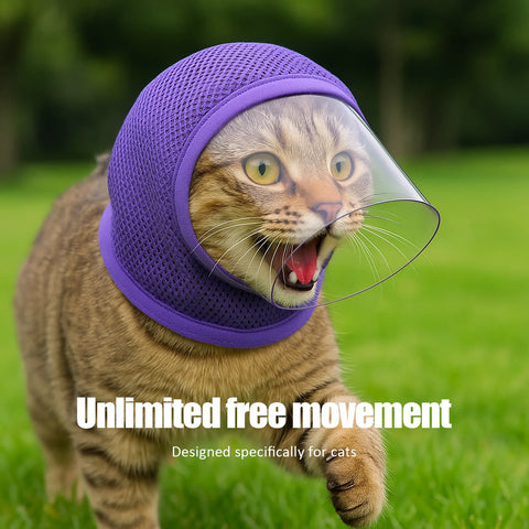 Cat Head Cover Adjustable Birth Control  Surgery Prevent Random Licking Mouthpiece Breathable Cat Mask