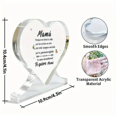 Regalos para Mama Office Desk Decoration Acrylic Gift Keepsake Town Paper Spanish Mom Christmas Mother's Day Gift