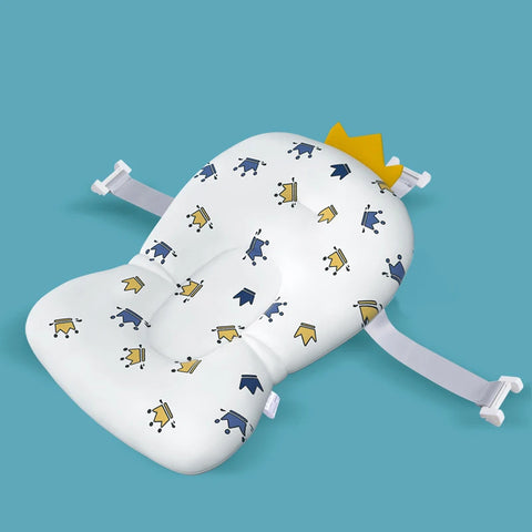 Foldable Baby Bath Tub with Bath Mat Newborn Support Seat Cushion Adjustable Bathtub Shower Mat Baby Bath Tub