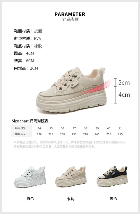 Chunky Sneakers Women 2025Spring Platform Designer Casual Shoes Comfortable Softsole Waterproof Vulcanize Shoes Zapatillas Mujer