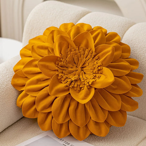 Flower Velvet Cushion Cover Luxury Handmade Splicing Petal Pillow Cover For Living Room Sofa Office Waist Back Cover Pillowcase