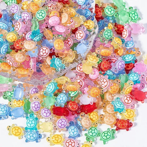 200/100PCS Glow in The Dark Turtle Figurines DIY Crafts, Fairy Garden Decor, Dollhouse Accessories & Terrarium Landscape Design
