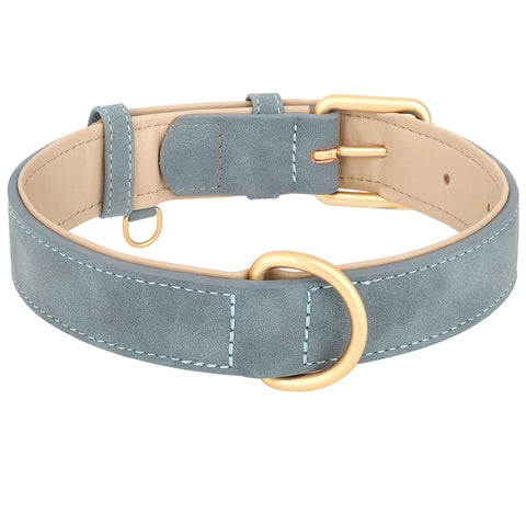 Leather Dog Collar Durable Dogs Collars Soft Padded Pet Pitbull Necklace Adjustable For Small Medium Large Dogs Pug Pet Products