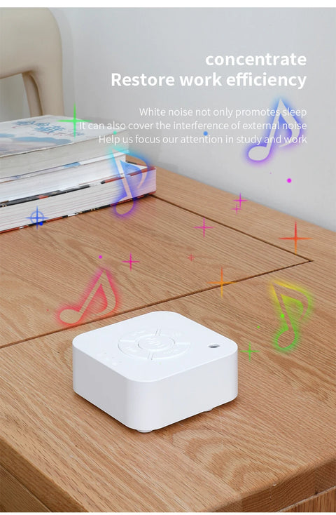 Baby White Noise Machine for Sleeping, Portable Sound Soother with 10 Relaxing Sounds, USB Rechargeable, Auto-Off Timer