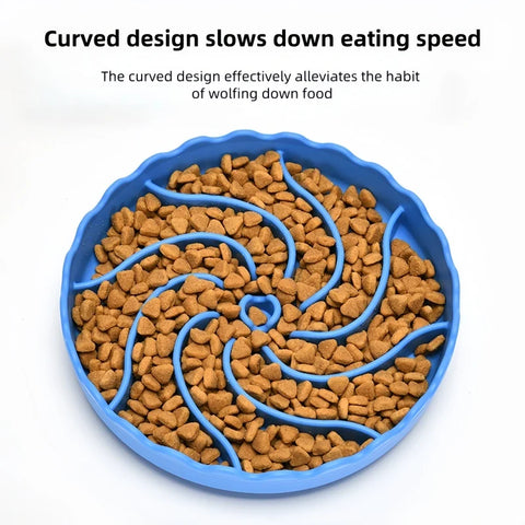 Dog Slow Food Bowl Food Grade Silicone Pet Slow Feeder Bowl with Suction Mat Dog Slow Eat Bowl Anti-choking Pet Feeding Supplies