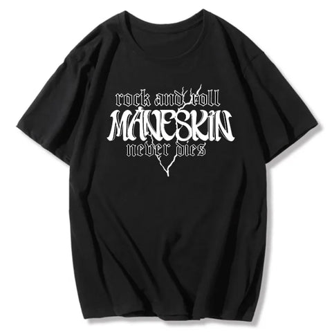 Oversized T Shirt Graphic Maneskin Street Fashion Women Aesthetic Summer Harajuku Streetwear Hip Hop Casual Musical Shirts