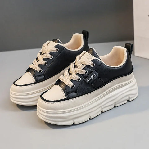 Chunky Sneakers Women 2025Spring Platform Designer Casual Shoes Comfortable Softsole Waterproof Vulcanize Shoes Zapatillas Mujer