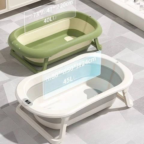 Foldable Portable Baby Bathtub Collapsible Infant Bath Tub Newborn Toddler Large Non Slip Bath Seat Home Travel Space Saver