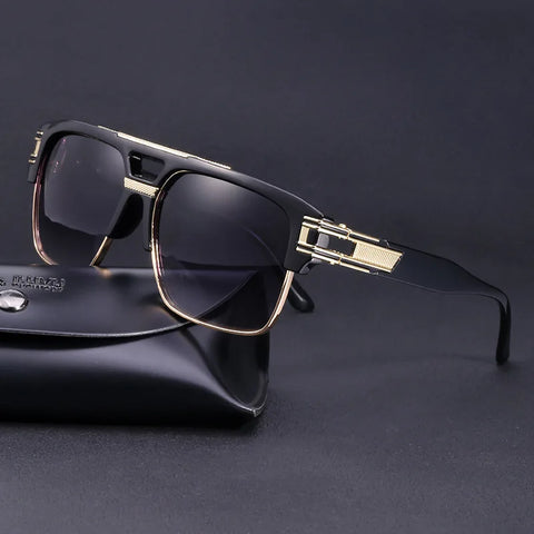 Luxury Stylish Brand Men Sunglasses Hot Designer Square Metal Sun Glasses Classic Fashion Driving Alpha Shades UV400