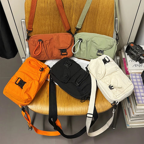 Trendy Sports Crossbody Bag, Workwear Style Design, Single Shoulder Bag, Multifunctional and Lightweight Portable Chest Bag