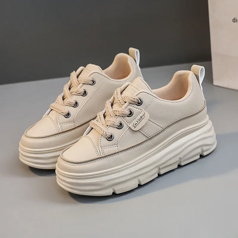 Chunky Sneakers Women 2025Spring Platform Designer Casual Shoes Comfortable Softsole Waterproof Vulcanize Shoes Zapatillas Mujer