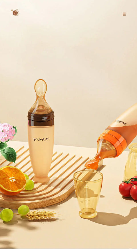 Silicone Baby Complementary Food Spoon Squeeze Feeding Bottle Spoon Water Feeding Tool Baby Food Tableware Tool