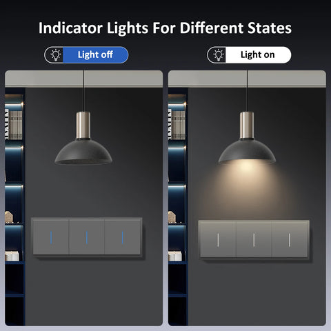 BSEED 1/2Gang Wall Light Switch Mechanical Buttons Switch 1Way EU Standard Plastic Frames LED Indicator Quick Wire Connection