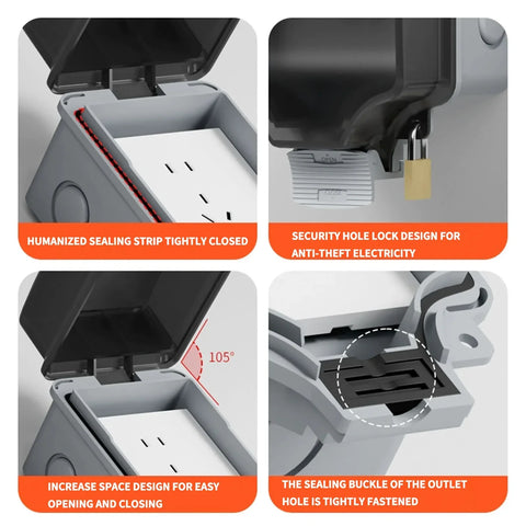 IP66 Waterproof ABS Plastic Junction Box - Gray for Outdoor Power Distributionoutdoor rainstorm proof