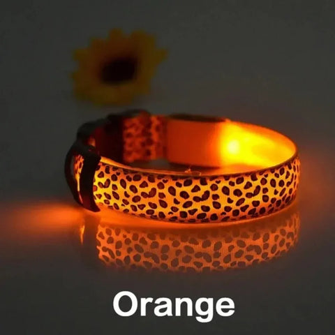 Adjustable Luminous LED Dog Collar Bright Nylon Collar Night Safety Pet Accessory for Dogs