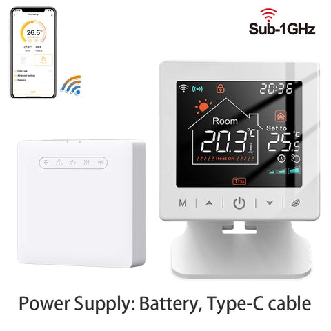 Tuya smart wifi thermostat RF433 wireless floor heating water/gas boiler home temperature remote control battery powered alexa