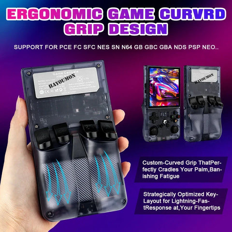Yellow Pink Open Source R36 Max 4" IPS Screen RK3326 Chip Retro Handheld Video Game Console 64G 128G Portable Pocket Game Player