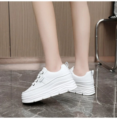 Chunky Sneakers Women 2025Spring Platform Designer Casual Shoes Comfortable Softsole Waterproof Vulcanize Shoes Zapatillas Mujer