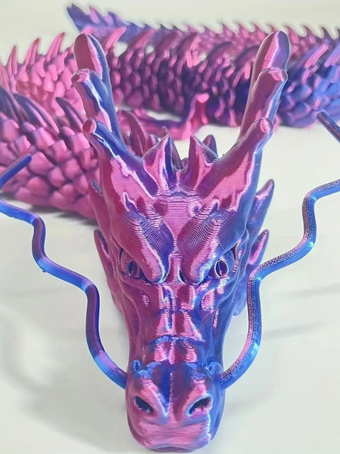 3D Printed Gemstone 90CM Dragon Model Animal Action Toy Desktop Decoration High Beauty Birthday Gift