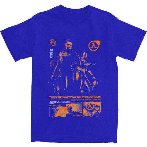 Oversized T-Shirt Videogames HALFS LIFES V4 Cotton T-Shirts Trending Tee Shirt for Men Summer Y2K Retro Loose Short Sleeve Tops