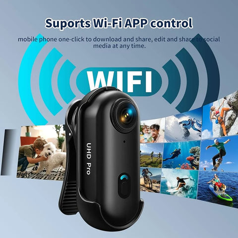 HD Action Camera Mini 4K WiFi Wireless Magnetic Portable POV Cam 1080P  Portable Vlog Video Bodycam for Helmet Motorcycle Sports