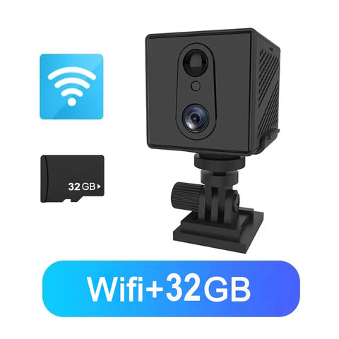 5MP Mini Camera 3000mAh Battery 64GB 4G SIM Card Surveillance Wifi Night Vision Motion Detection CCTV Two-way voice IP Camera