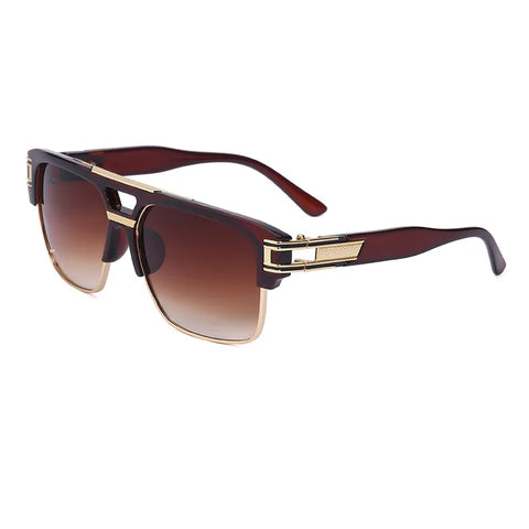 Luxury Stylish Brand Men Sunglasses Hot Designer Square Metal Sun Glasses Classic Fashion Driving Alpha Shades UV400