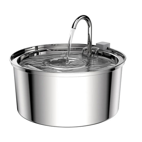 7L Large Capacity Stainless Steel Cat Water Fountain Dog Pet Automatic Water Fountain Feeder Window Silent (No 5V 1A Plug)