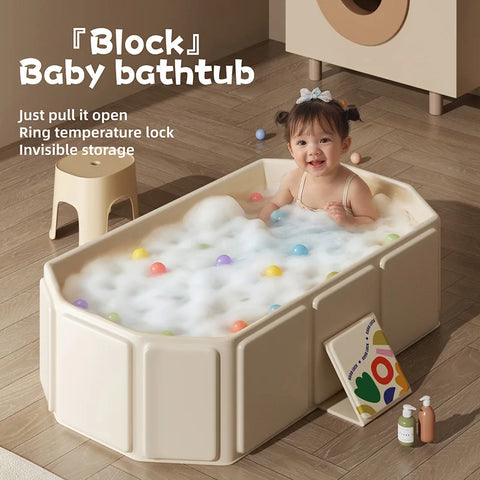 1 PC Of Foldable Children's Bathtub With Non-Slip Base, Easy To Store, Suitable For Small Spaces, White, Indoor And Outdoor U