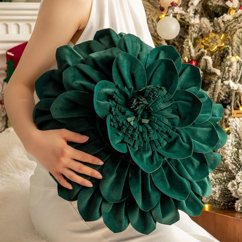 Flower Velvet Cushion Cover Luxury Handmade Splicing Petal Pillow Cover For Living Room Sofa Office Waist Back Cover Pillowcase