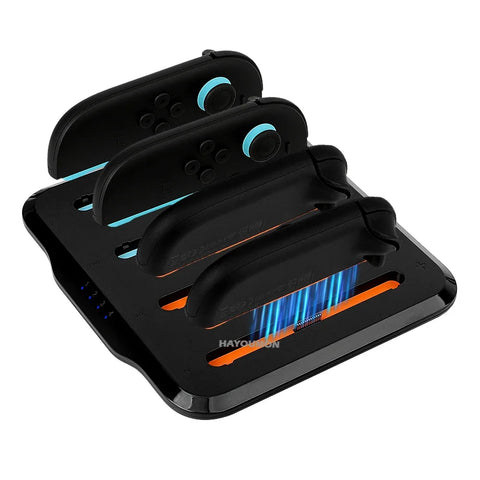 Charging Dock for Switch 2 Joycons Controllers 4-in-1 Charger Station Base Super Slim and Overcharge Protection w Charging Cable