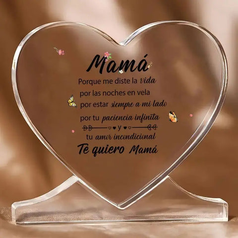 Regalos para Mama Office Desk Decoration Acrylic Gift Keepsake Town Paper Spanish Mom Christmas Mother's Day Gift