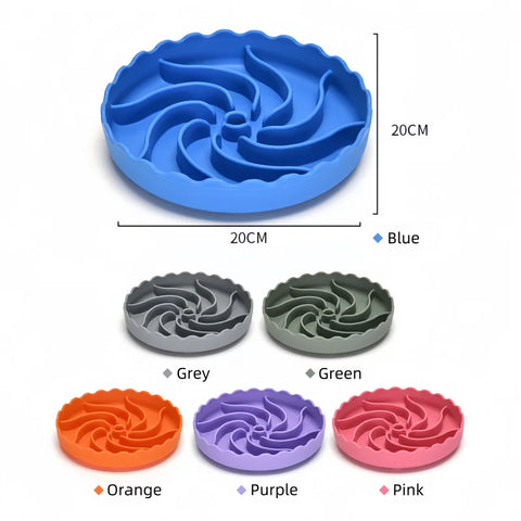 Dog Slow Food Bowl Food Grade Silicone Pet Slow Feeder Bowl with Suction Mat Dog Slow Eat Bowl Anti-choking Pet Feeding Supplies