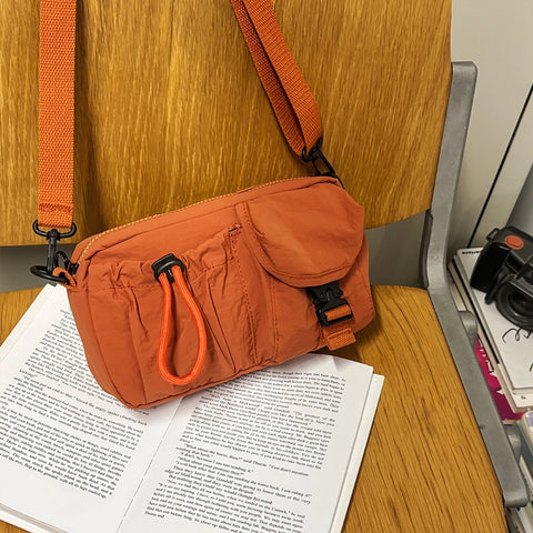 Trendy Sports Crossbody Bag, Workwear Style Design, Single Shoulder Bag, Multifunctional and Lightweight Portable Chest Bag