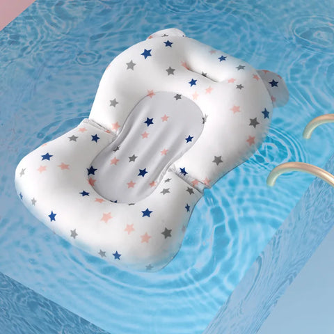 Foldable Baby Bath Tub with Bath Mat Newborn Support Seat Cushion Adjustable Bathtub Shower Mat Baby Bath Tub