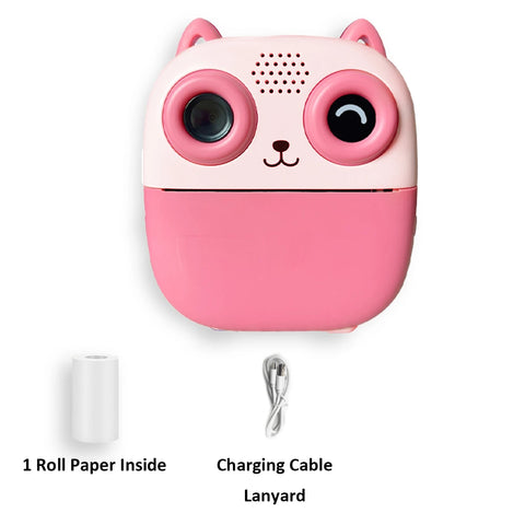 Cute Shape Instant Print Camera, 1080P HD Dual-Lens Camera Instant Print, Comes with Rolls of Thermal Printing Paper