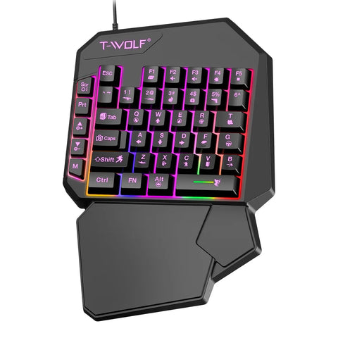 Mechanical Gaming Keyboard Kit 5 In 1 Set One Hand Keyboard 5D Mechanical Gamer Mouse Converter Mobile Game Pro Converter